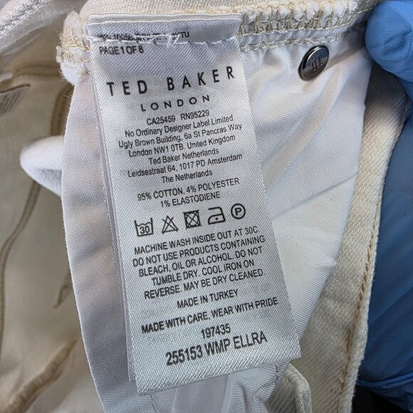 Ted Baker Jeans Womens 26 White High Rise Straight Leg Raw Hem Denim Casual - Picture 12 of 14